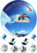 cdb Snowboarding Round 7.5 Inch with 8 smaller cupcake toppers edible Iced Topper Frosting Icing Personalised