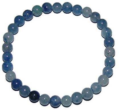 Edelstein 6mm Kugel Power Energie Perlen Armband auf Stretchband in vielen verschiedenen Steinarten wählbar (Blauquarz)