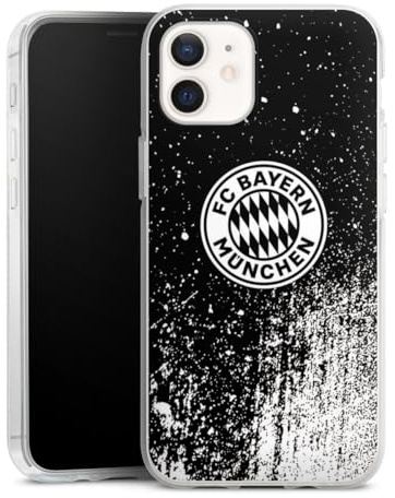 Silikon Hülle kompatibel mit Apple iPhone 12 Case transparent Handyhülle FC Bayern München Offizielles Lizenzprodukt FCB