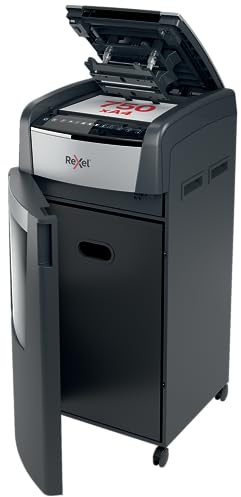 Rexel Optimum Auto Feed+ 750 Sheet Automatic Cross Cut Paper Shredder, P-4 Security, Large Office Use, 140 Litre Removable Bin, Castor Wheels, 2020750X