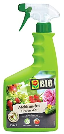 COMPO BIO Mehltau-frei Universal AF Spray, Zum Schutz von Rosen sowie Obst- und Gemüsekulturen vor Echtem Mehltau und Schorf, 750 ml