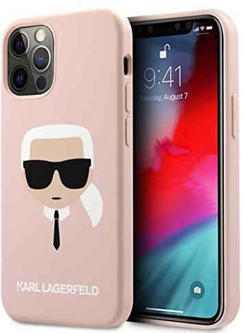 CG MOBILE Karl Lagerfeld - Custodia in silicone liquido per iPhone 13 Pro Max (6,7 pollici), colore: Rosa chiaro