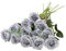 Hawesome 12PCS Artificial Roses Fake Flowers Single Long Stem Blooms With Rose Buds Wedding Decoration Bridal Bouquet Decorative Flower Arrangement Home Decoration Party Centerpieces in Silver