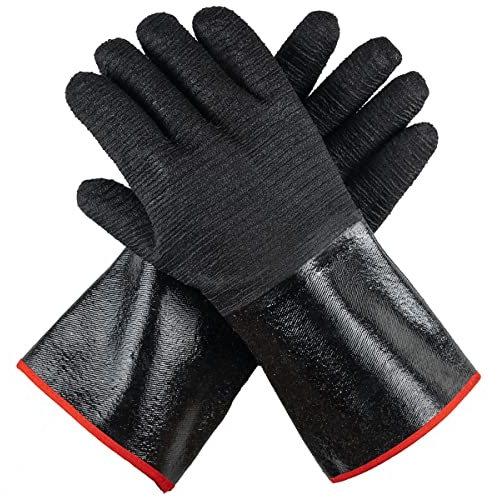 Grill Armor BBQ Gloves – Waterproof Extreme Heat Resistant 932℉ Oven Gloves for Cooking, Grilling, Baking, Camping – Handle Hot Food in Kitchen, Smoker, Cast Iron, Fire Pit, Pizza, Fryer, Barbecue