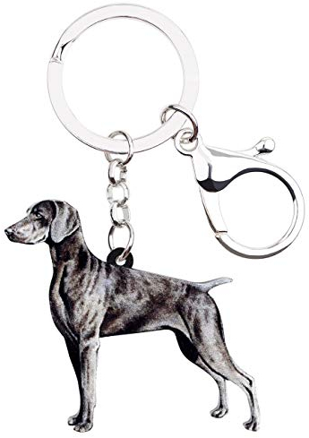 NEWEI Acryl-Hunde-Schlüsselanhänger, Schlüsselanhänger für Frauen, Mädchen, süße Hunde-Schlüsselanhänger, Gifs (Grauer Weimaraner)