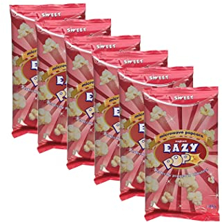 Eazy pop Instant Popcorn Sweet Flavour 85g (Pack of 6) - Excellent For Snacking- Microwave Popcorn Ready In Few Minutes Popcorn Family Pack