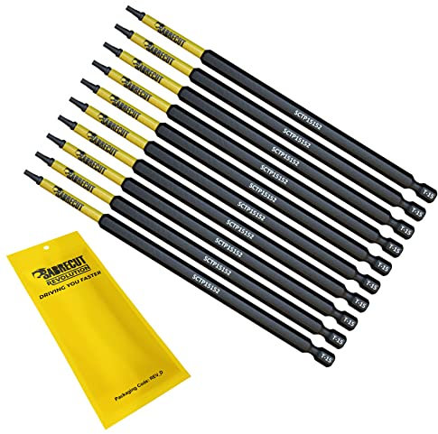 10 x SabreCut SCTP15152_10 152mm T15 TX15 Torx Tamper Proof Security Magnetic Impact Screwdriver Driver Bits Set Heavy Duty