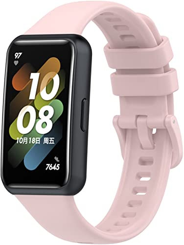 Chainfo Correa de Reloj compatible con Huawei Band 7, Silicona Correa Reloj con Acero Inoxidable Hebilla desplegable NO230515 (Pattern 8)