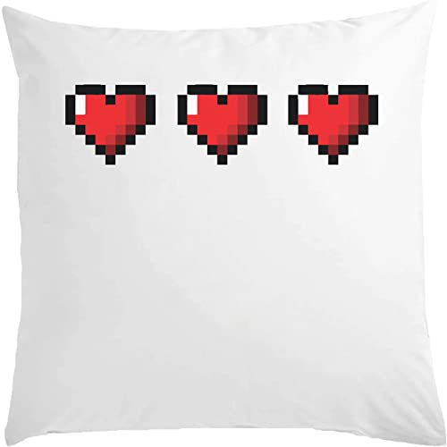 Full Health 8 Bit Gaming Hearts Weißes Kissen 40x40cm mit Füllung Weiß One Size