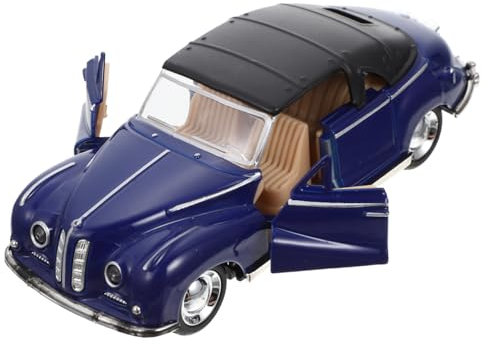 1:32 Klassisches Automodell Aus Legierung, Vintage Spielzeugauto Mit Rückziehfunktion, Mini Sammlerfahrzeug Für Dekoration Und Nostalgie, Blau