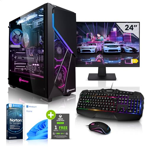 Megaport Komplett 27 Set Gaming PC Intel Core i7-12700F • Windows 11 • GeForce RTX4060 8GB • 32GB DDR4 • 1000GB M.2 SSD • WLAN • Tastatur • Maus pc Gaming komplettpaket