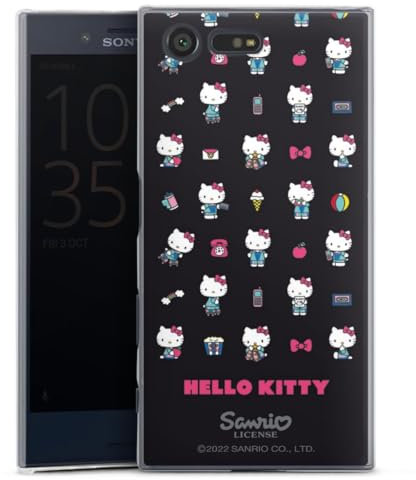 DeinDesign Hard Case kompatibel mit Sony Xperia X Compact Schutzhülle transparent Smartphone Handy Hülle Hello Kitty Fanartikel Kindheit