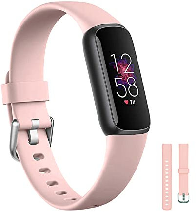 Honecumi Bracelet Compatible avec Fitbit Luxe pour Hommes et Femmes - Silicone Souple Classique Réglable Sport Accessoire Élégant - Petit/Rose