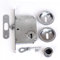 bricoleva.it Kit serrure porte coulissante rosette ronde avec clé, poignée avec serrure pour porte coulissante (couleur chrome brillant)