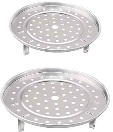 Jagowa 2pc Stainless Steel Steam Rack Set - Round Steaming Trays with Removable Legs for Pots & Pans (20cm, 22cm) - Essential Cookware for Healthy Cooking