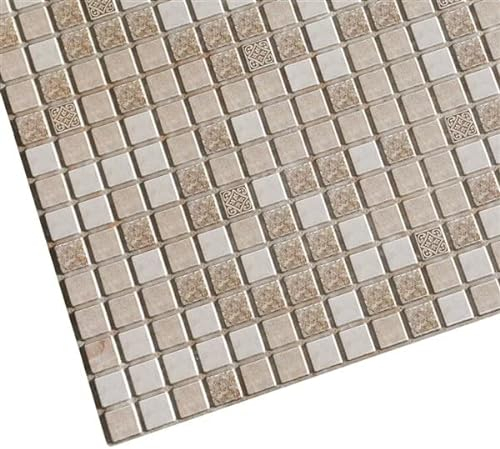 3D-Wandpaneele PVC | Mosaik Optik | 1-20 Platten - 0.5-10 m² | Für Wohnzimmer, Küche & Bad | Einfache DIY-Montage (1, Brown)