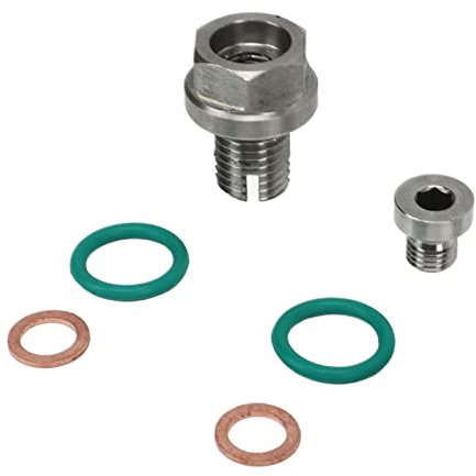 Tappo di Scarico Dell'Olio Tappo Protezione Coppa Olio Motore Tappo di Scarico Piggyback Oversize Kit di Riparazione Filettatura Coppa Olio Autofilettante con Guarnizione O Ring (M14.1-1.5x15mm)