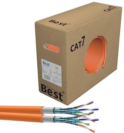 Germany B.e.s.t CAT 7 Verlegekabel 50m Duplex Best Gigabit Netzwerkkabel Kupfer LAN 1000Mhz S/FTP Kat 7