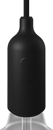 creative cables - Kit E27 Lampenfassung aus Silikon mit Schalter und verdeckter Zugentlastung - Schwarz