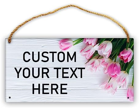 Insegne in legno personalizzate personalizzate con testo/immagine cartelli per porte divertenti cartelli di benvenuto per appartamento, soggiorno, ufficio, caffetteria, 15,2 x 30,5 cm