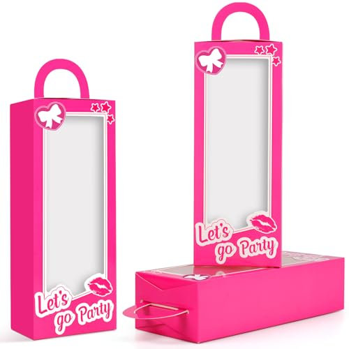 12 scatole rosa per bomboniere per ragazze, scatole regalo rosa per bambole rosa acceso, addio al nubilato, decorazione per feste di compleanno, sacchetti per caramelle, per ragazze, feste di