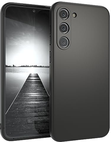 EAZY CASE - Silikon Hülle - kompatibel mit Samsung Galaxy S23 Plus stoßfestes Abdeckung, Handyhülle, [Schlank, weich, flexibel], Matt Power, Unzerstörbare Sturzfestigkeit in Matt Schwarz