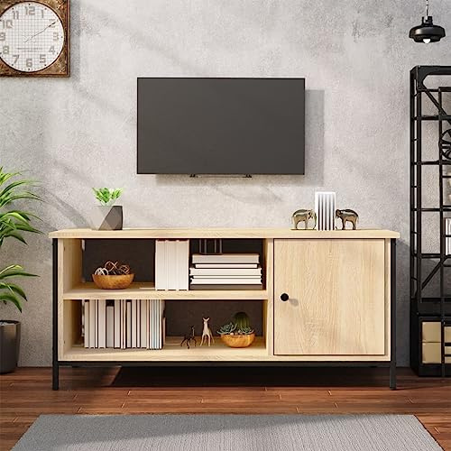 Meuble TV en chêne Sonoma - 100 x 40 x 45 cm - Pour salon, chambre à coucher