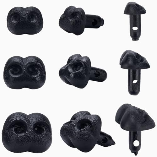 GORGECRAFT 66Stk Matte Sicherheitsnasen Aus Kunststoff 10/12/15mm Bastelschraube Hundenase Puppenherstellungszubehör Dreiecksnase Für Stofftiere Herstellung von Amigurumi-Puppen Plüsch-Teddybären