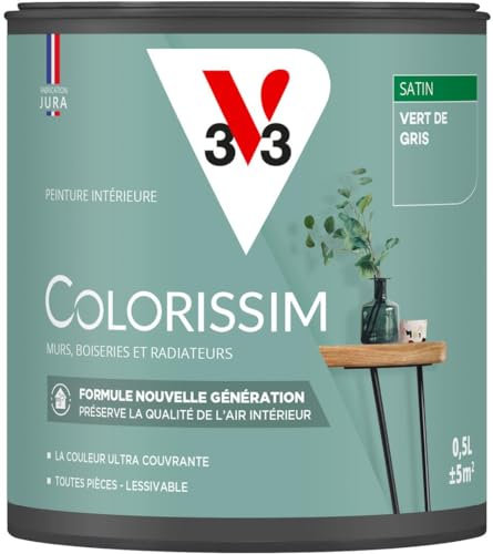 V33 Peinture multi-supports Colorissim® Vert de gris satin 0,5L
