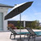 PURPLE LEAF Parasol de Jardin Exterieur Inclinable 245 cm avec Manivelle, Parasols avec 8 Baleines et Mât Central en Aluminium, Toile Protection UV pour Balcon Patio Terrasse, Gris