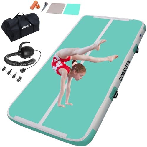 DOBESTS Gymnastics Mat Air Track Air Track Mat Gymnastics Mats for Kids 6.6 ft Tumbling Mat (2m,green)