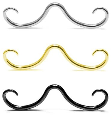 DGHEGDUI 3 Stück Bart-Septum-Piercing-Schmuck, Edelstahl-Nasenring für Damen, Lustig für Feiertage und Geburtstagsfeiern