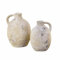 Loberon Vase 2er Set Yvorne, Zwei Größen, handgefertigte Einzigartigkeit, robust & dekorativ, Gartenzubehör, Outdoor, Terrakotta, antikcreme