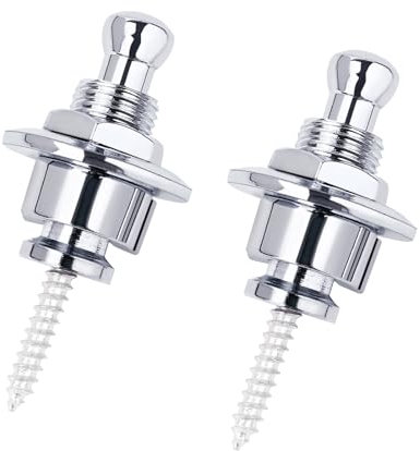Banworks Quick-Release Locking Strap Buttons Security Straplocks for Acoustic/Electric Guitars Bass Pack of 2 JT/DSBDK-01 Chrome