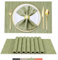 ARTAND Platzsets Abwaschbar 4er Set Vinyl Tischsets für Esstisch Küchen Platzset Dauerhaft PlatzdeckenTischzubehör -4er Set, 06 Grün