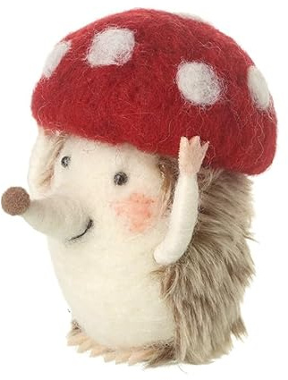 Filz-Igel mit Pilzmütze, Dekofigur