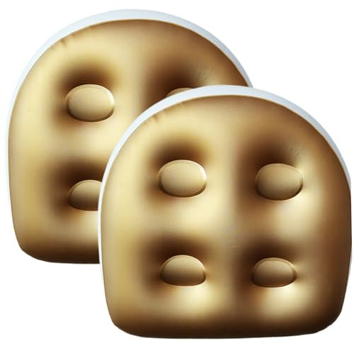 Whirlpool -Zubehör, 2pcs aufblasbare Booster -Sitz 18,5 x 16 x 5,9 '' Spa & Back -Stütze aufblasbare Whirlpool -Sitzsitz mit Saugnapfbecher Hot Tub Sitz PVC Whirlpool -Stube für Erwachsene, Gold