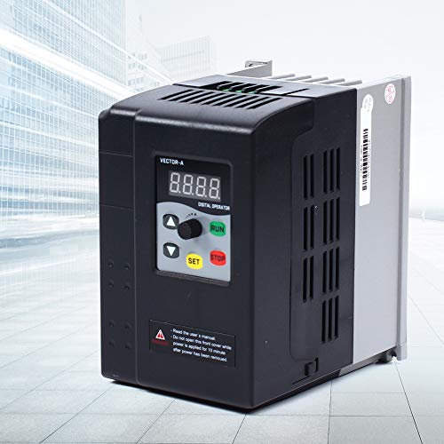 1Phase Frequenzumrichter Frequenzumwandler Variable Frequency Inverter VFD Frequenzwandler Drehstrom Drehzahlregler Frequency Inverter Eingebaute Pid Control Funktion(2.2KW,220V) (2.2KW 220V)