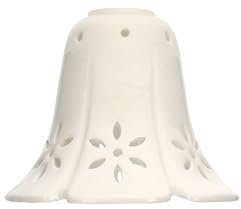 Keyhomestore - Handgefertigter Lampenschirm aus weißer Keramik – elegantes Design mit 6 Blütenblättern, Ø 13 cm – ideal für Lampenfuß. Durchbrochene handwerkliche Keramik, hergestellt in Italien.