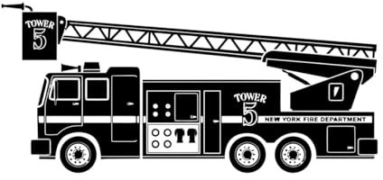 Wandtattoo Feuerwehrauto Auto Wanddeko Kinderzimmer Spielzeug Deko Vinyl Aufkleber für Jungen Kinderzimmer Schlafzimmer Jungenzimmer-XL-78x174cm-Black