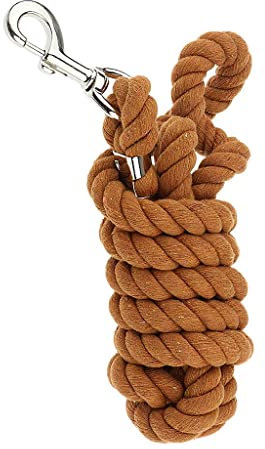 harayaa Baumwoll Führstrick mit Karabiner, 8 Farben Verfügbar, Braun