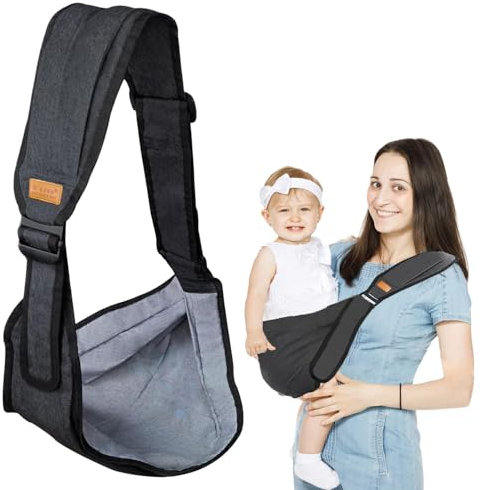 Fascia per Marsupio Regolabile, Fascia Neonato Multifunzionale, Marsupio Laterale per Neonati, Fascia Laterale Porta Bambino Ergonomico, Fascia per Neonati Traspirante, per 3-36 Mesi, Fino a 20kg
