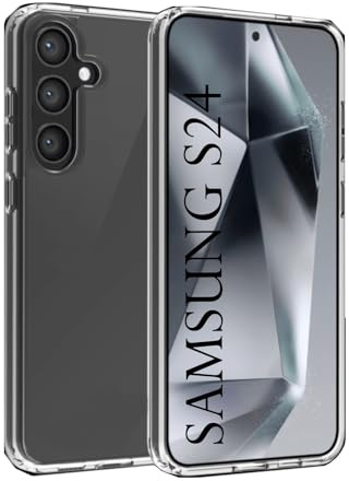 A ANCILE Coque pour Samsung Galaxy s24 360 Transparente Double Protection intégrale en Silicone TPU Antichoc Avant arrière Compatible s 24 Vingt Quatre 147 x 70.6 x 7.6 mm