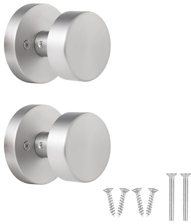 LWZH Türknauf Set,2 Stück Rund Türknöpfe,Türknauf Drehbar,Türgriff mit Montageschrauben ,Stahl Lackiert, Kugelknauf , Drehknauf