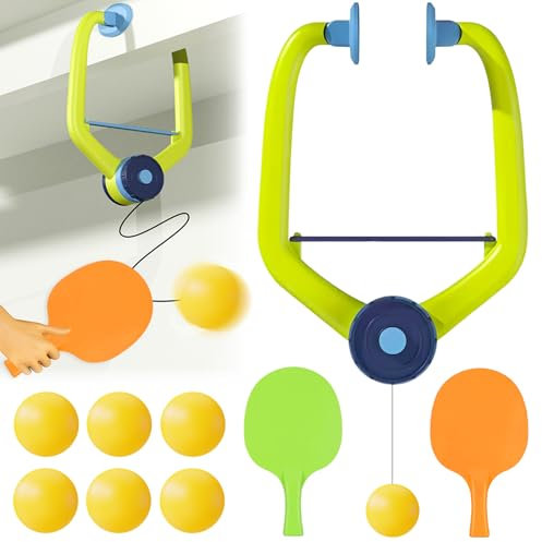 Atuoxing Türrahmen Ping Pong Spielset, 9 Stück Tür Ping Pong Spiel, Hängender Tischtennis Trainer, Door Ping Pong Set für Kinder Erwachsene