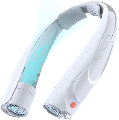 Tomatofrydan Ventilateur de Cou,Ventilateur Cou 6000 mAh,6 Vitesses Réglables,360° Cooling Ventilateur de Cou,Portable Ventilateur Mains Libres USB pour Bureau Domicile Voyage En Plein Air (Blanc)