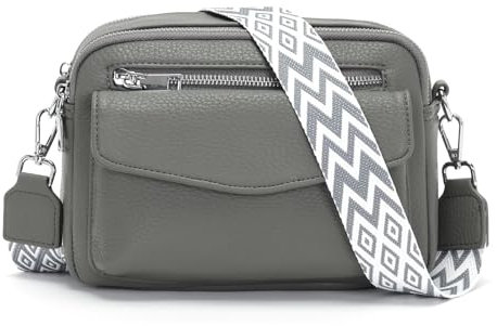 YISUOHOOM 6 Farben Umhängetasche Damen Klein 2025 Crossbody Bag Kleine Handtasche Veganes Leder Tasche Damen Grau Geschenke für Frauen