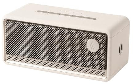 Edifier ES60 Portable Bluetooth Speaker, BT v5.4, 9h Playtime, IP67 Waterproof & Dustproof, USB-C & 3.5 mm Aux, 34W RMS with 360-degree Sound, Ambient Lighting, Stereo Pairing, Strap (White)