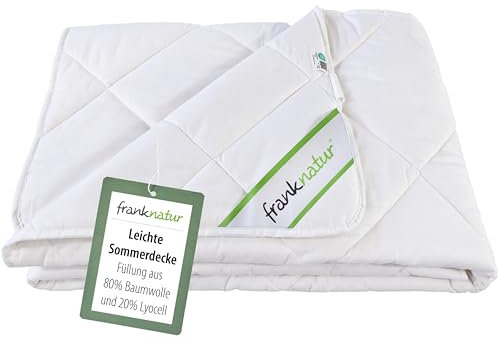 franknatur Sommerdecke 240x220 - Füllung 80% Baumwolle und 20% Tencel Lyocell Bettdecke Sommer waschbar