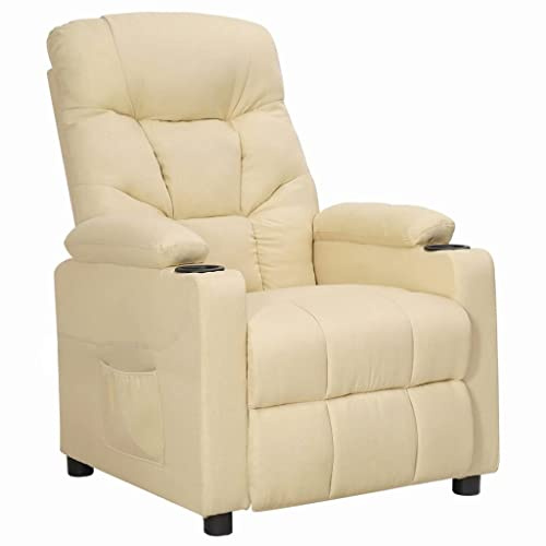 Frdhee Massagesessel, Relaxsessel Creme Stoff Sessel für Wohnzimmer und Schlafzimmer